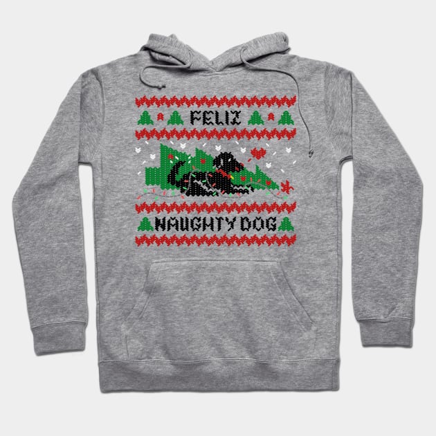 Feliz Naughty Dog - Black Lab Hoodie by TeeMagnet